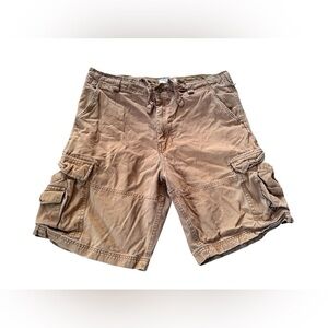 Steve & Barrys Heavy Cargo Shorts Mens Size 36 Khaki Color 10"Inseam